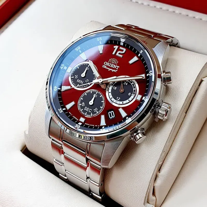 Orient Sports Chronograph Maroon Dial Men's Watch- RA-KV0004R10B